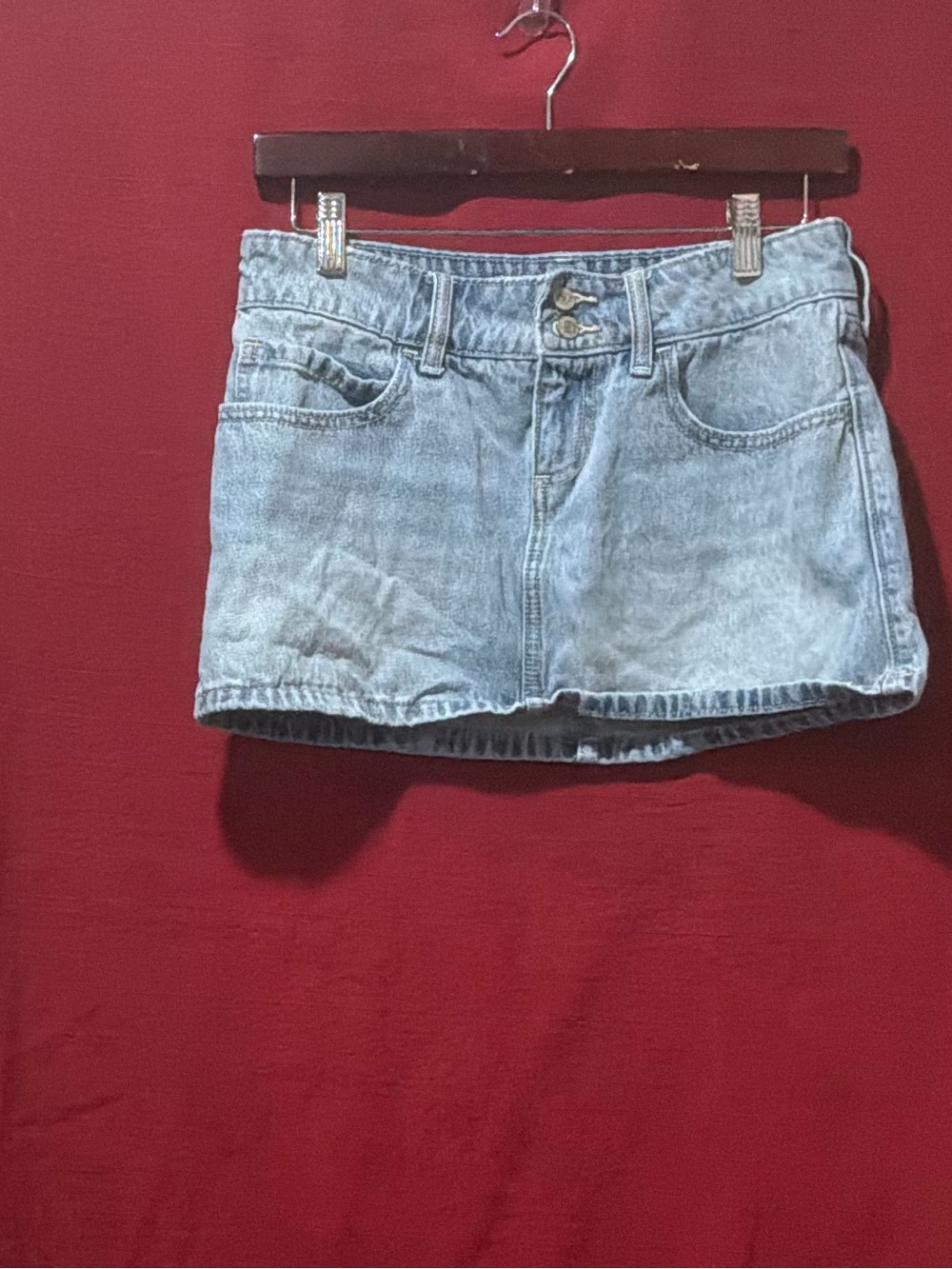 Hollister Light Blue Denim Mini Skirt